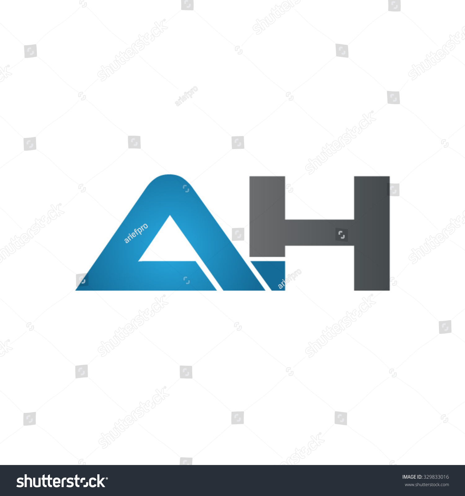 Ah Company Linked Letter Logo Blue Stock Vector Illustration 329833016 ...