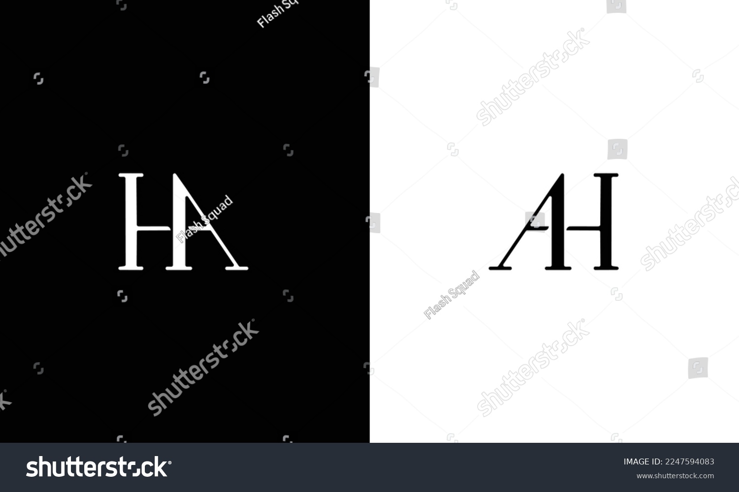 SVG of AH HA Abstract initial monogram letter alphabet logo design svg