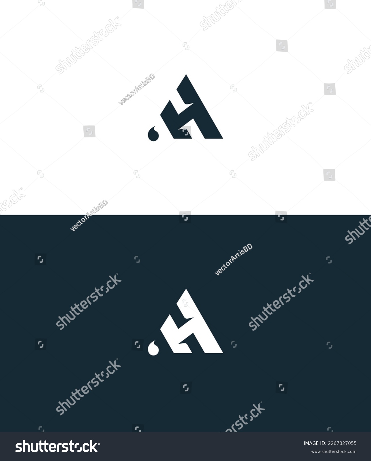 SVG of AH, HA letter logo design template elements. Modern abstract digital alphabet letter logo. Vector illustration. New Modern logo. svg