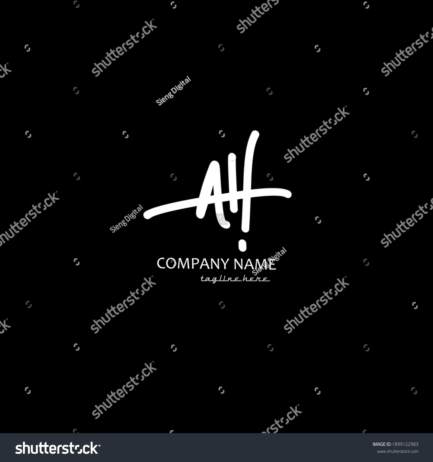 SVG of AH handwritten logo for identity svg