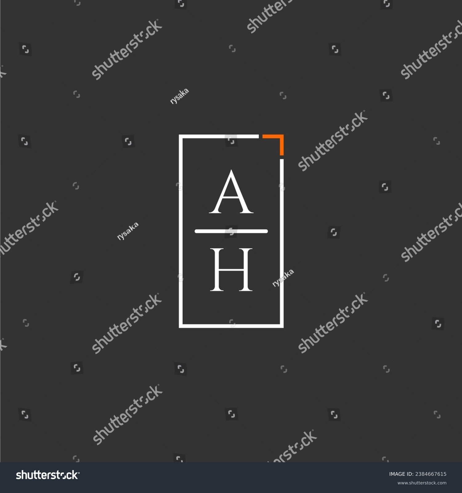 SVG of AH initial monogram logo for technology with square style design svg