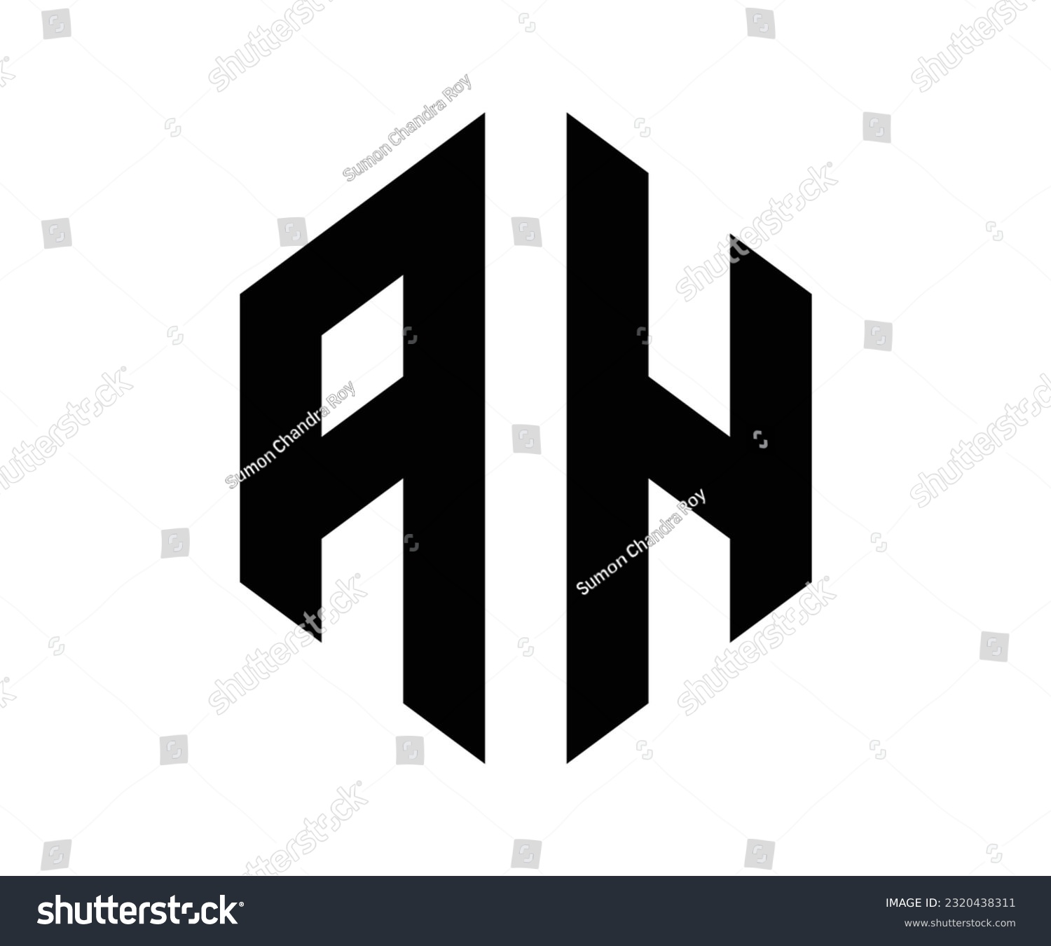 SVG of AH letter logo design vector template svg