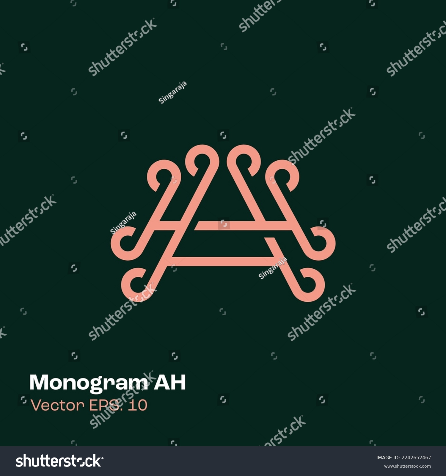 SVG of AH monogram logo, AH Monogram Vector logo svg
