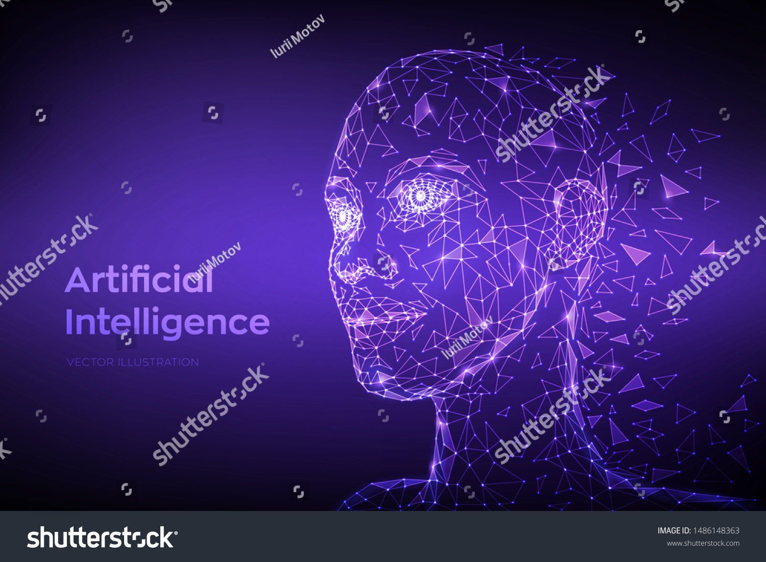 Ai Artificial Intelligence Concept Low Poly Stock Vector Royalty Free 1486148363 4044