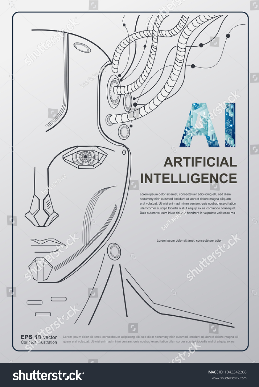 Aiartificial Intelligence Concept Poster Robot Face Stock Vector Royalty Free 1043342206 Aiartificial Intelligence Concept Poster Robot Face Stock Vector Royalty Free 1043342206