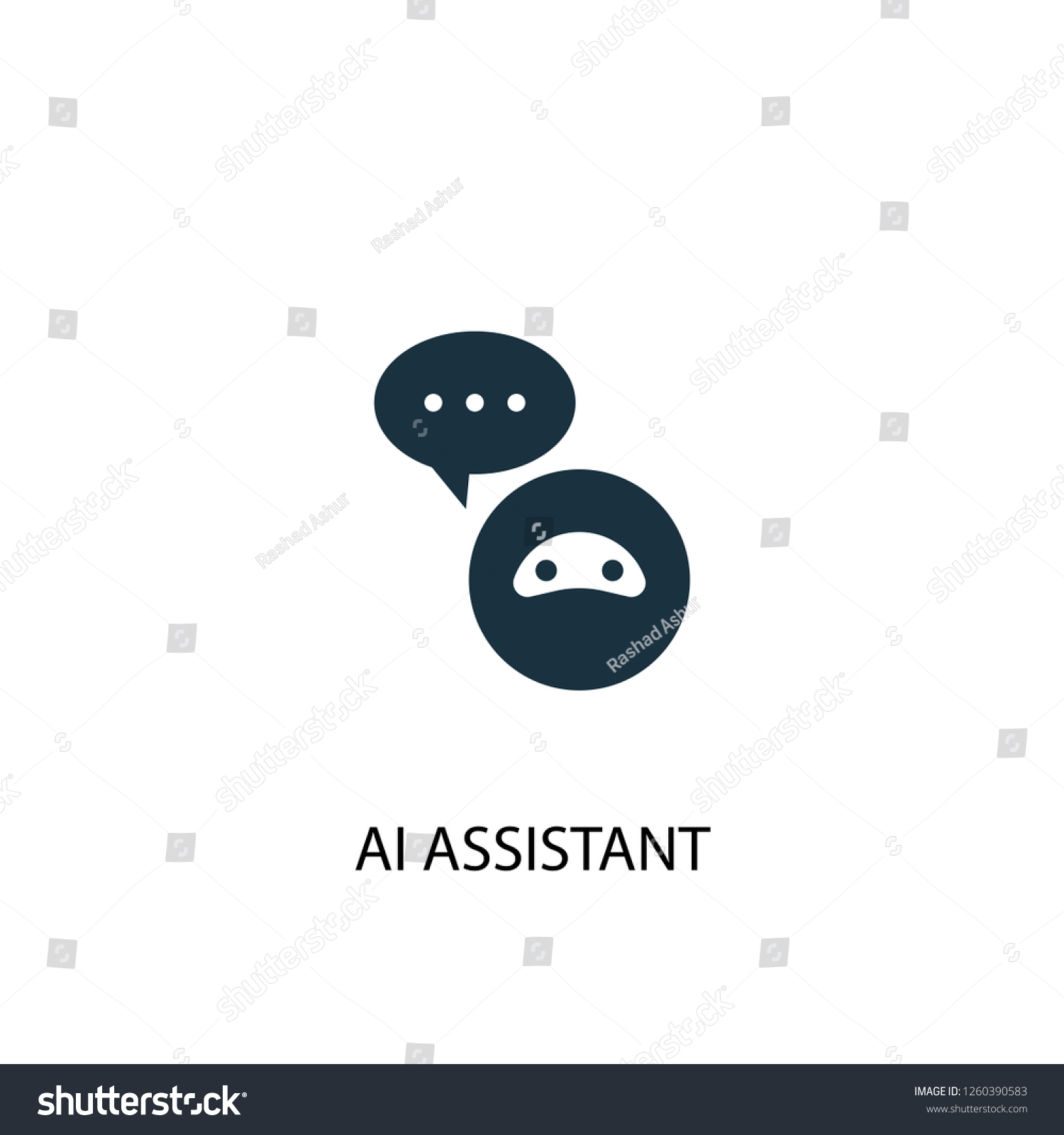 Ai Assistant Icon Simple Element Illustration Stock Vector (Royalty