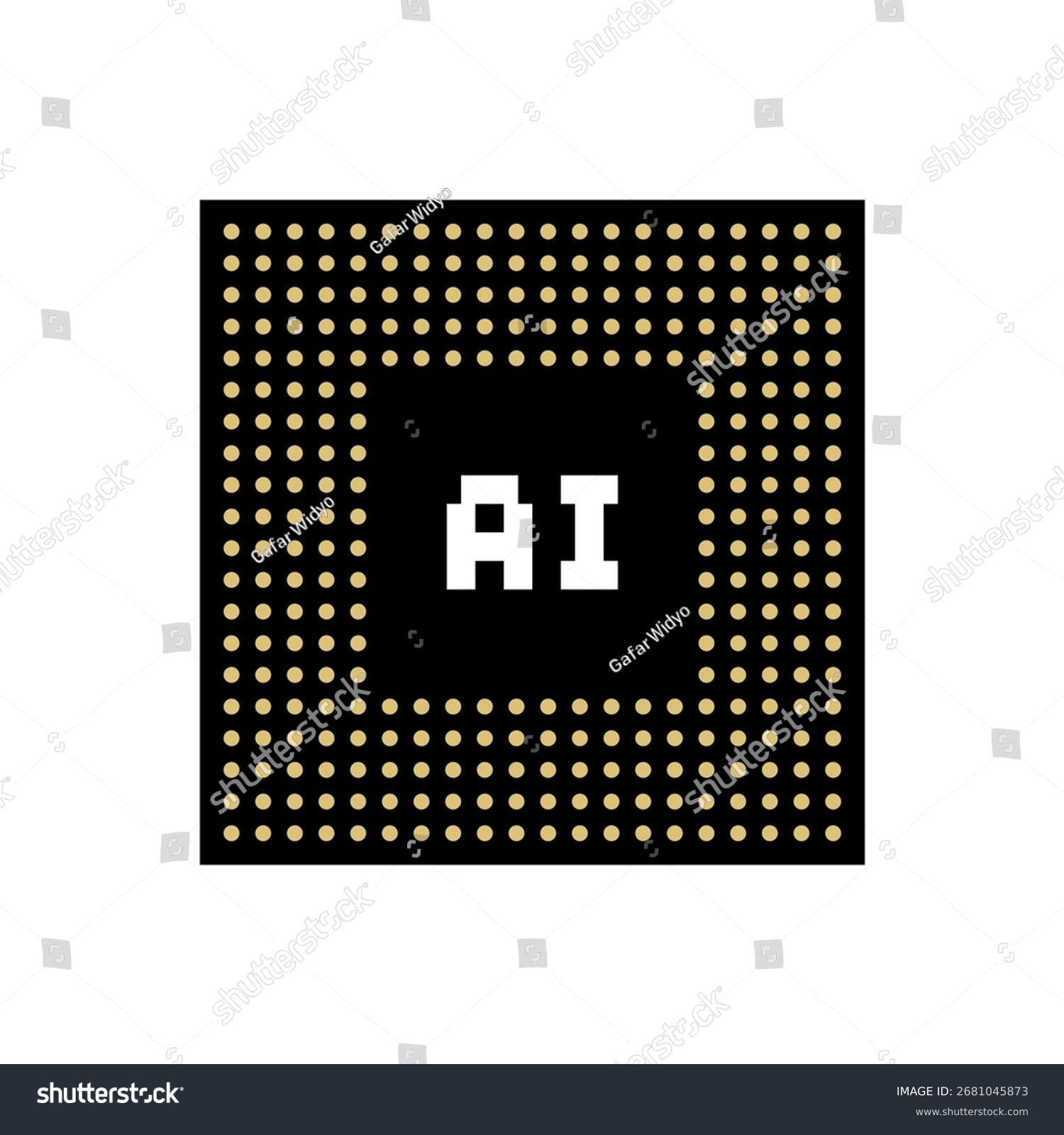 ai chip design, black and gold dots clip art preview