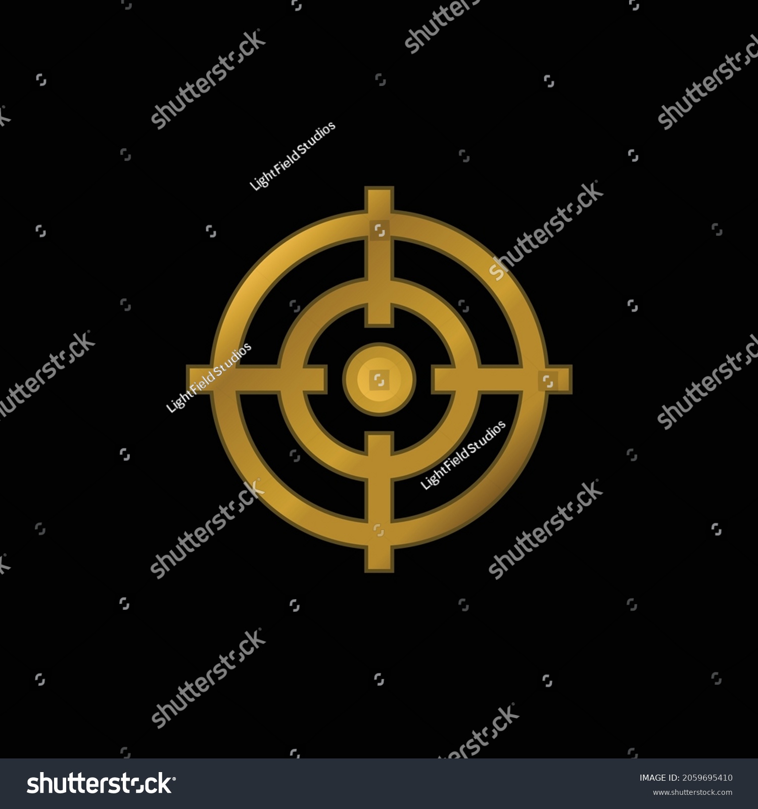 Aim Gold Plated Metalic Icon Logo Stock Vector (royalty Free 