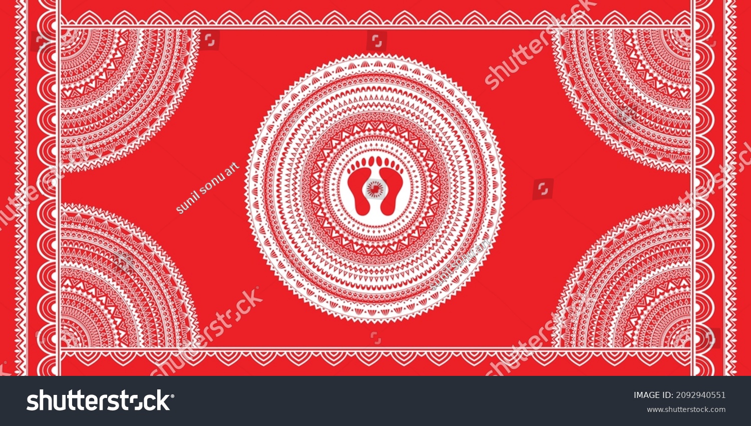 SVG of Aipan Design pattern for india festival vector red and white color
 svg