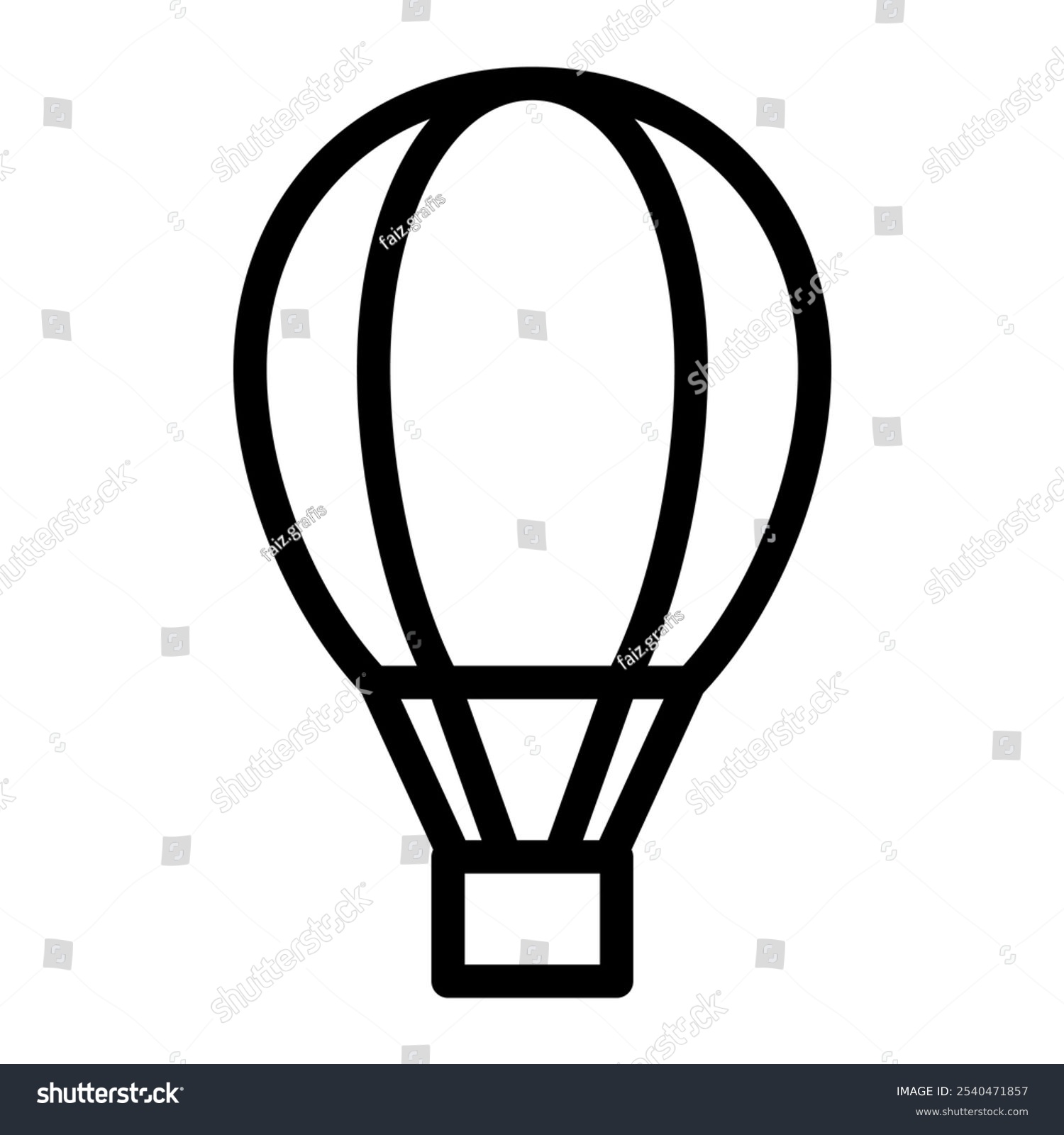 recommend clip art: Air balloon Icon in Outline Style. Line Art. Isolated on White Background