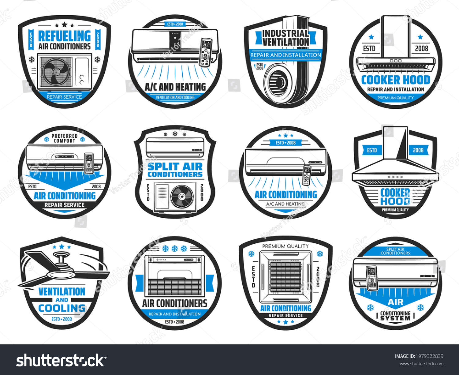 Air Conditioner Cooker Hood Ventilation System Stock Vector (Royalty ...