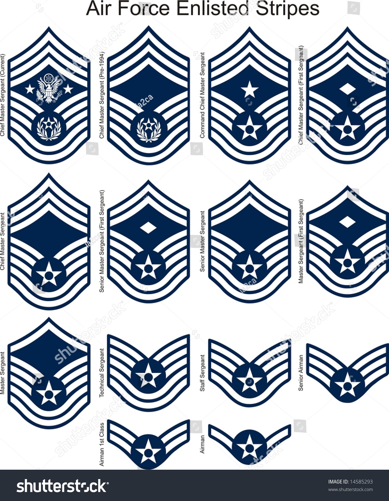 Air Force Stripes Enlisted Stock Vector (Royalty Free) 14585293 ...