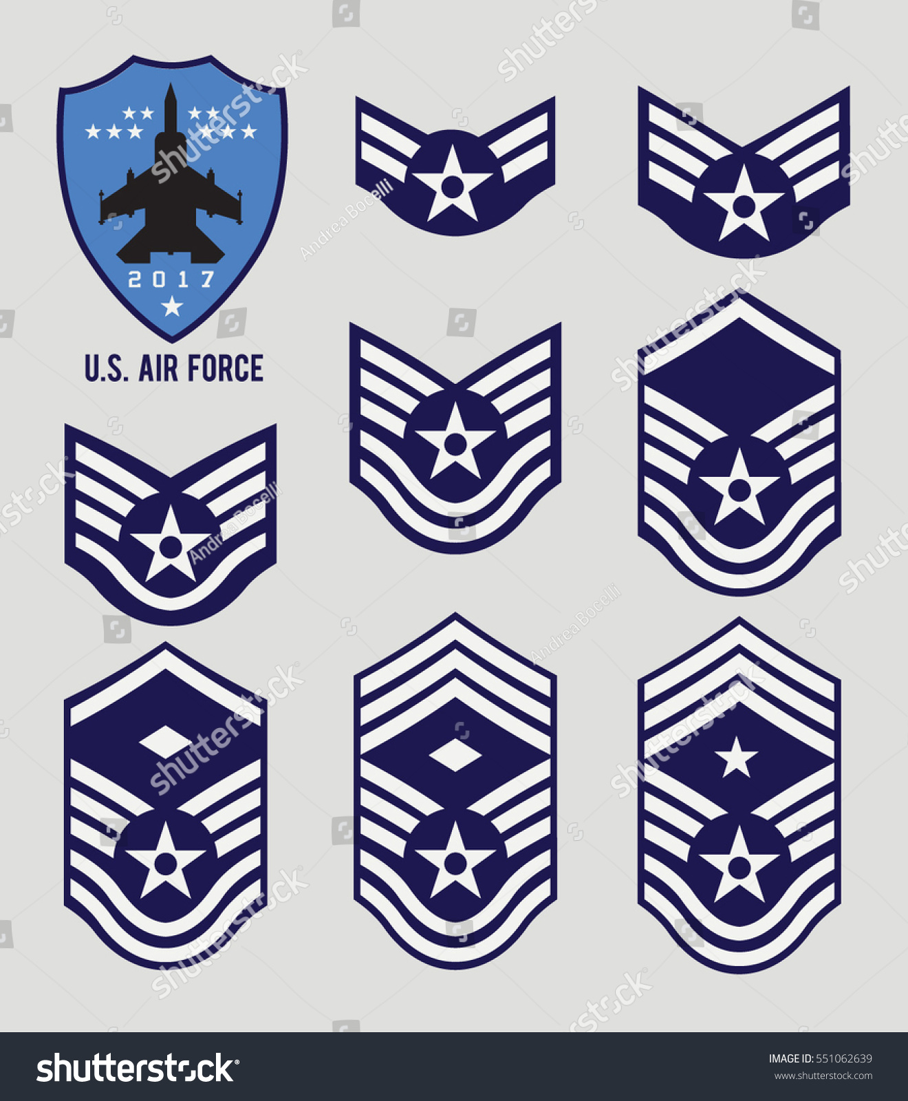 Air Force Stripes Enlisted Stock Vector 551062639 - Shutterstock
