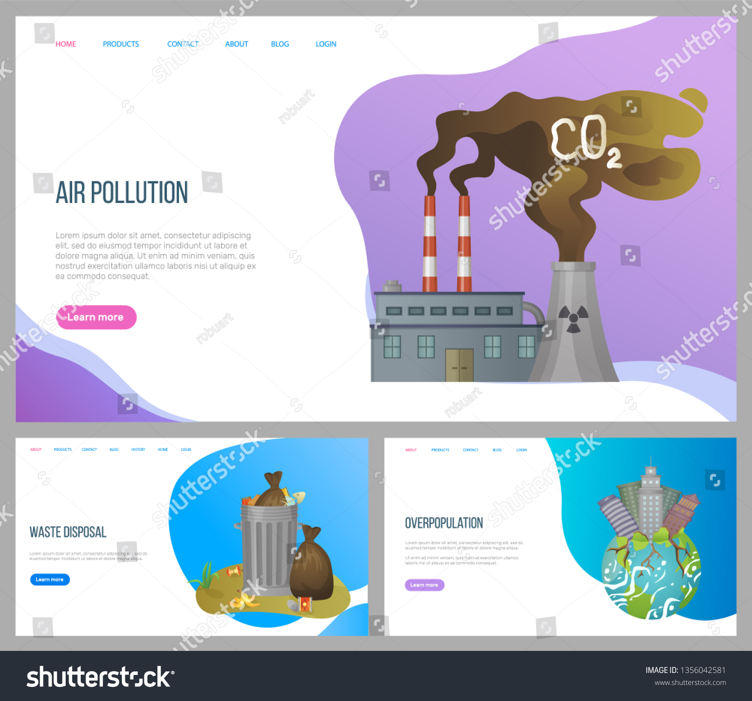 Air Pollution Vector Waste Disposal Overpopulation Stock Vector ...