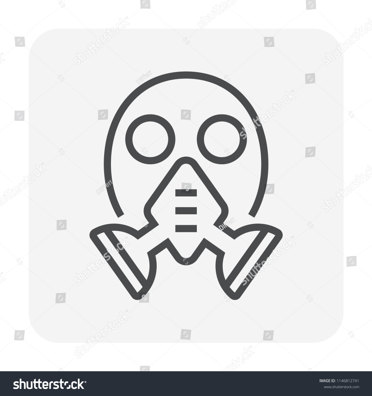 Air Purifying Respirator Gas Mask Icon Stock Vector (Royalty Free ...