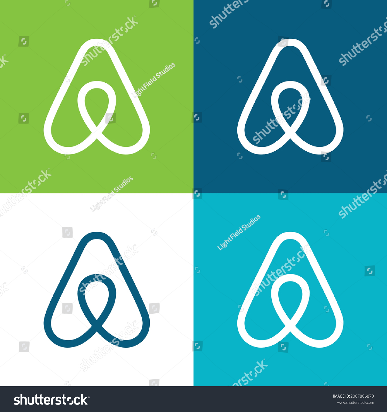 SVG of Airbnb Flat four color minimal icon set svg