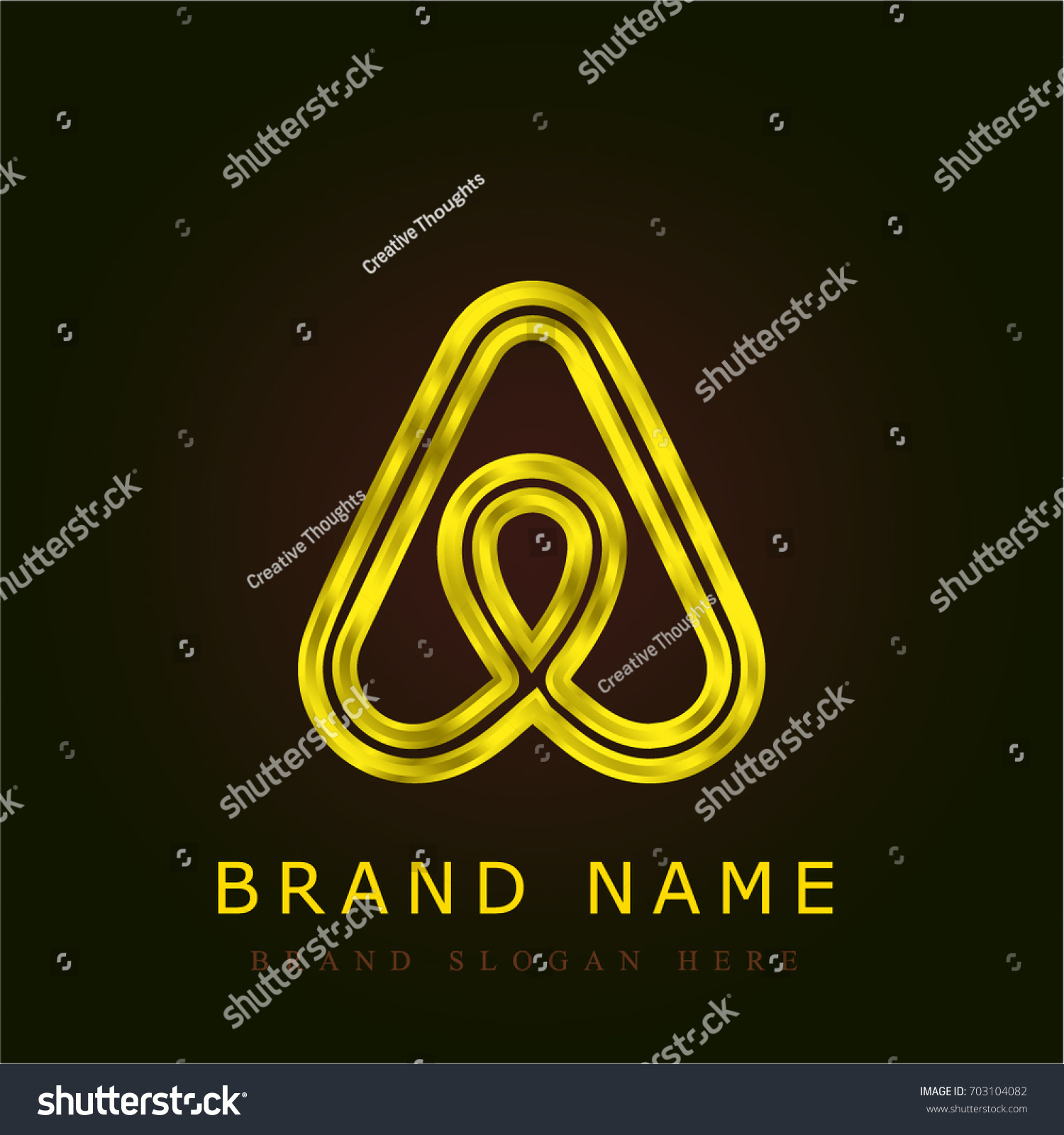 SVG of Airbnb golden metallic logo svg