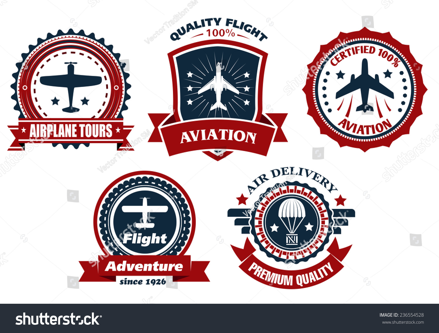 Aircraft And Aviation Banners Or Badges For Transportation And Delivery ...