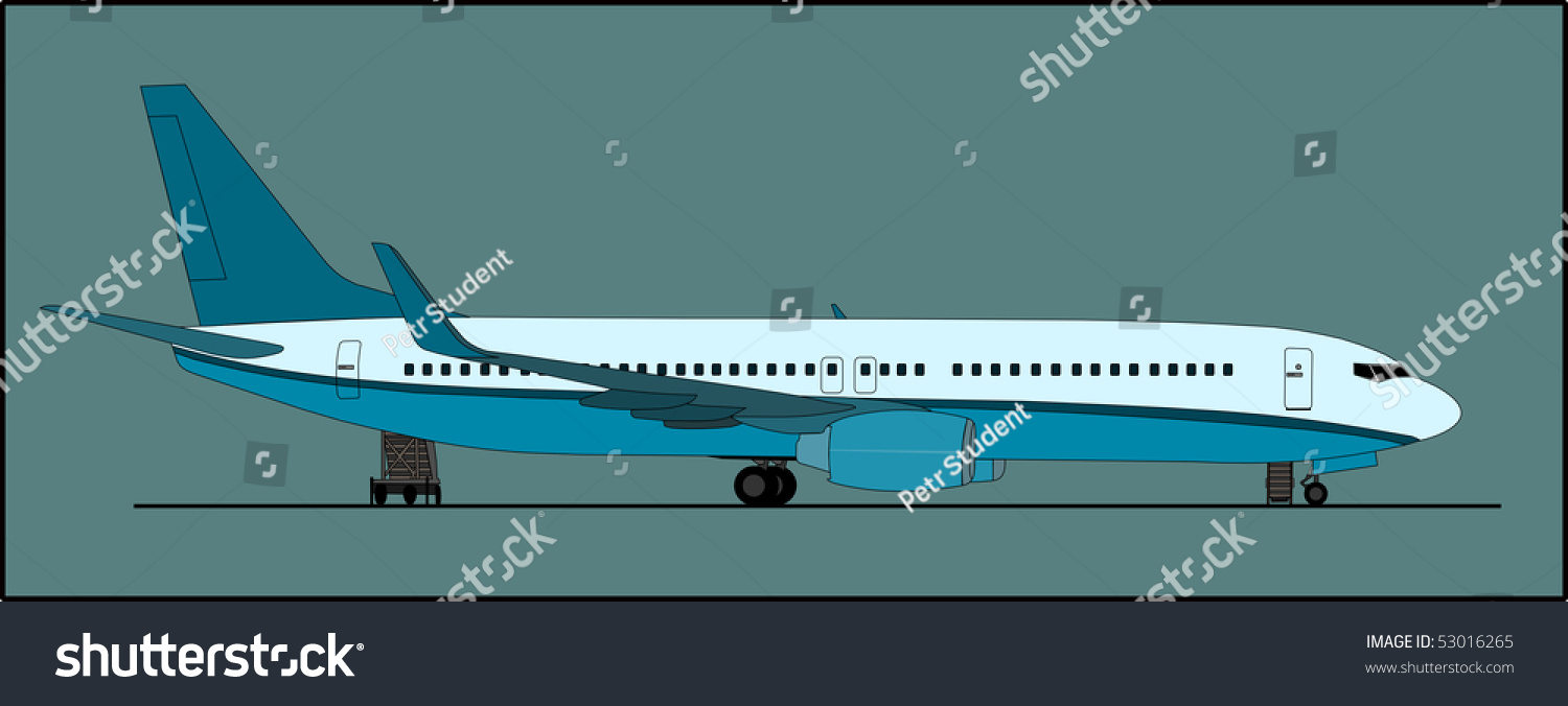 Aircraft On Ramp Stock Vector Illustration 53016265 : Shutterstock