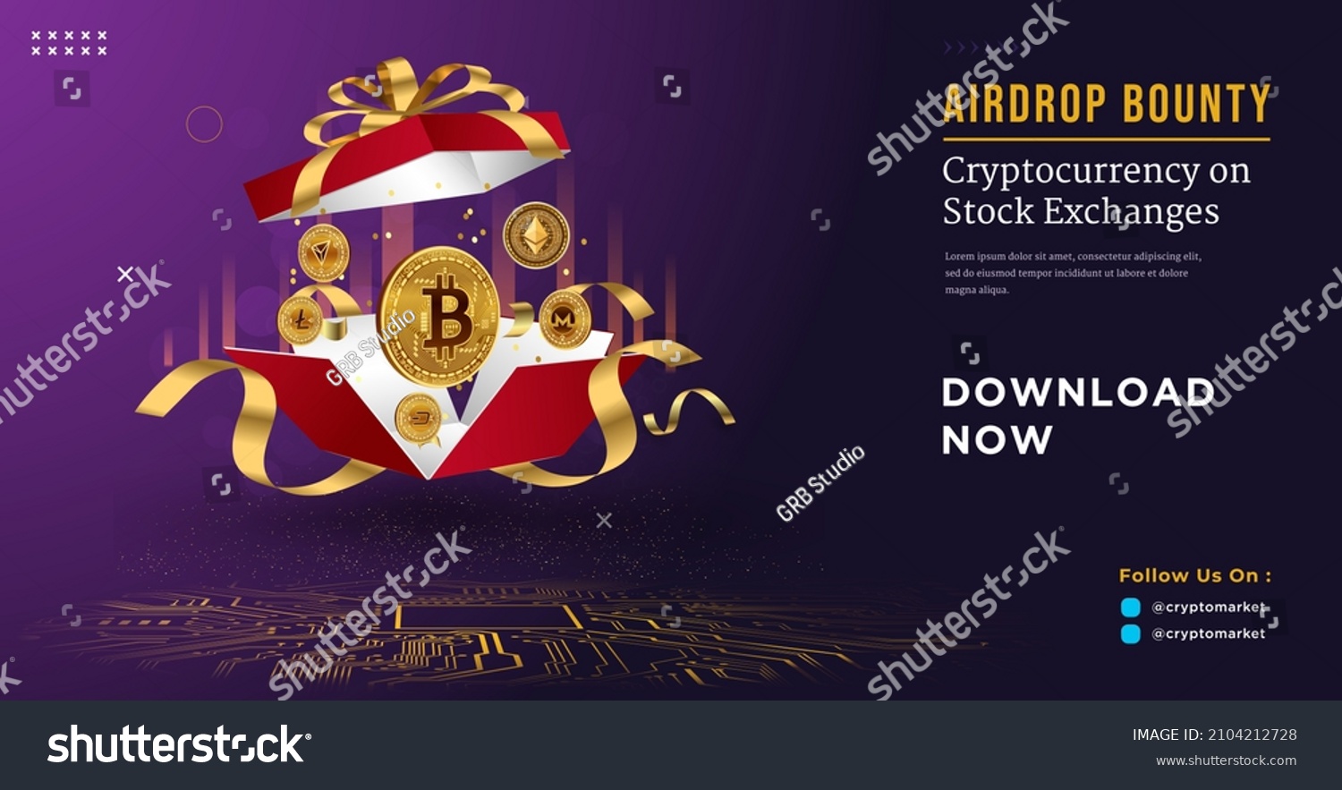 SVG of Airdrop Banner, Celebration Anniversary Crypto, Crypto Gift Banner Vector Illustration svg