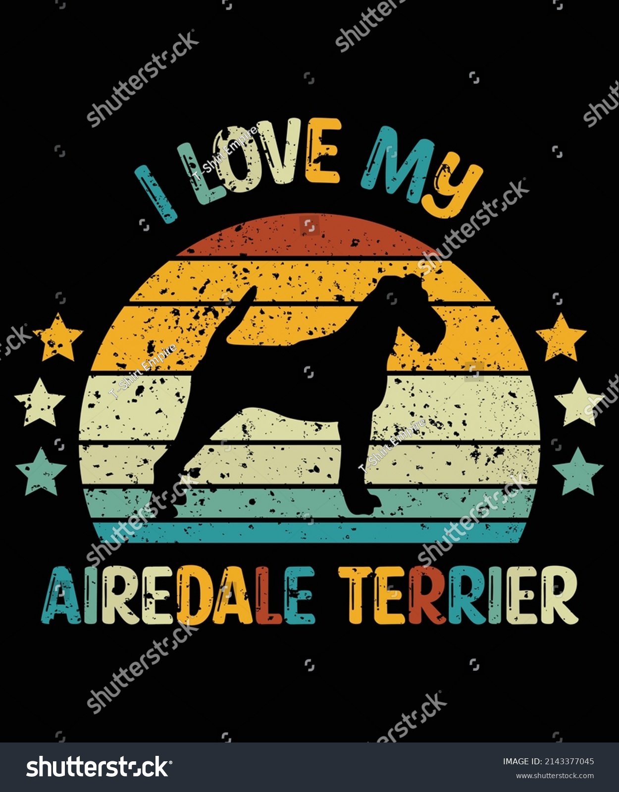 SVG of Airedale Terrier silhouette vintage and retro t-shirt design svg