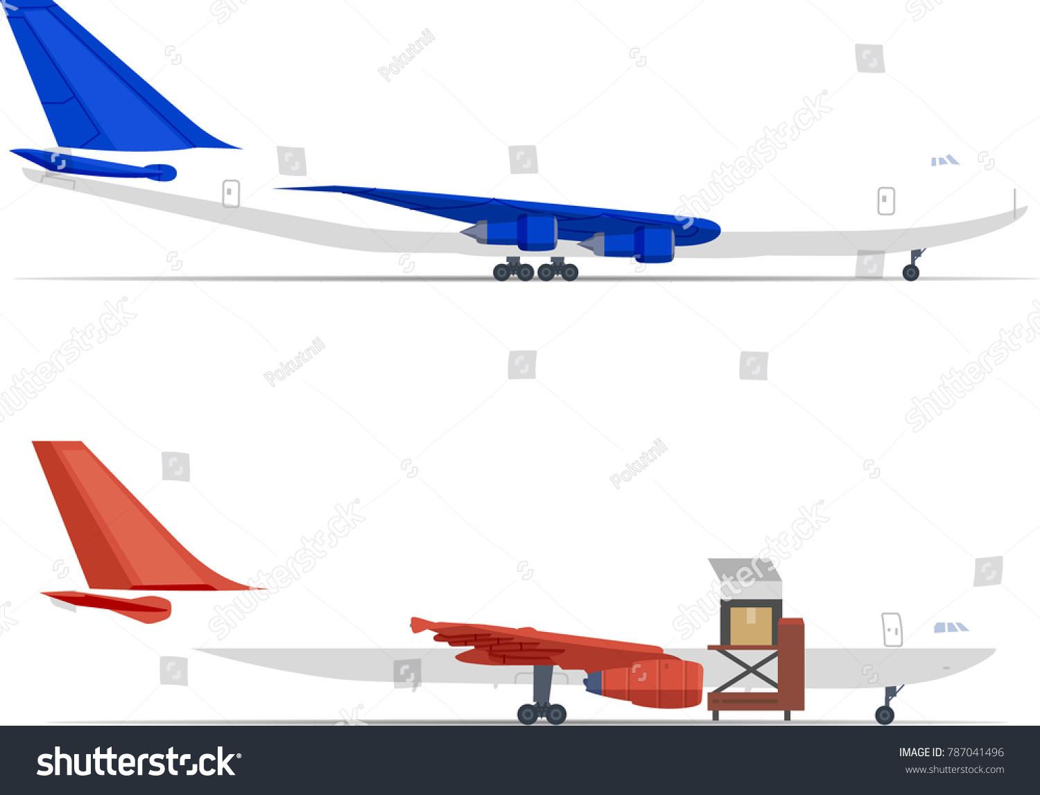 SVG of Airplane Boeing 747 - 100-200 cargo  loading in the airport svg
