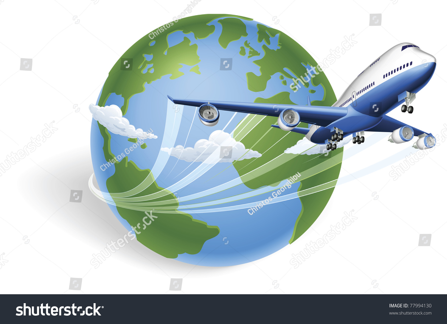 SVG of Airplane circling the globe and flying out svg