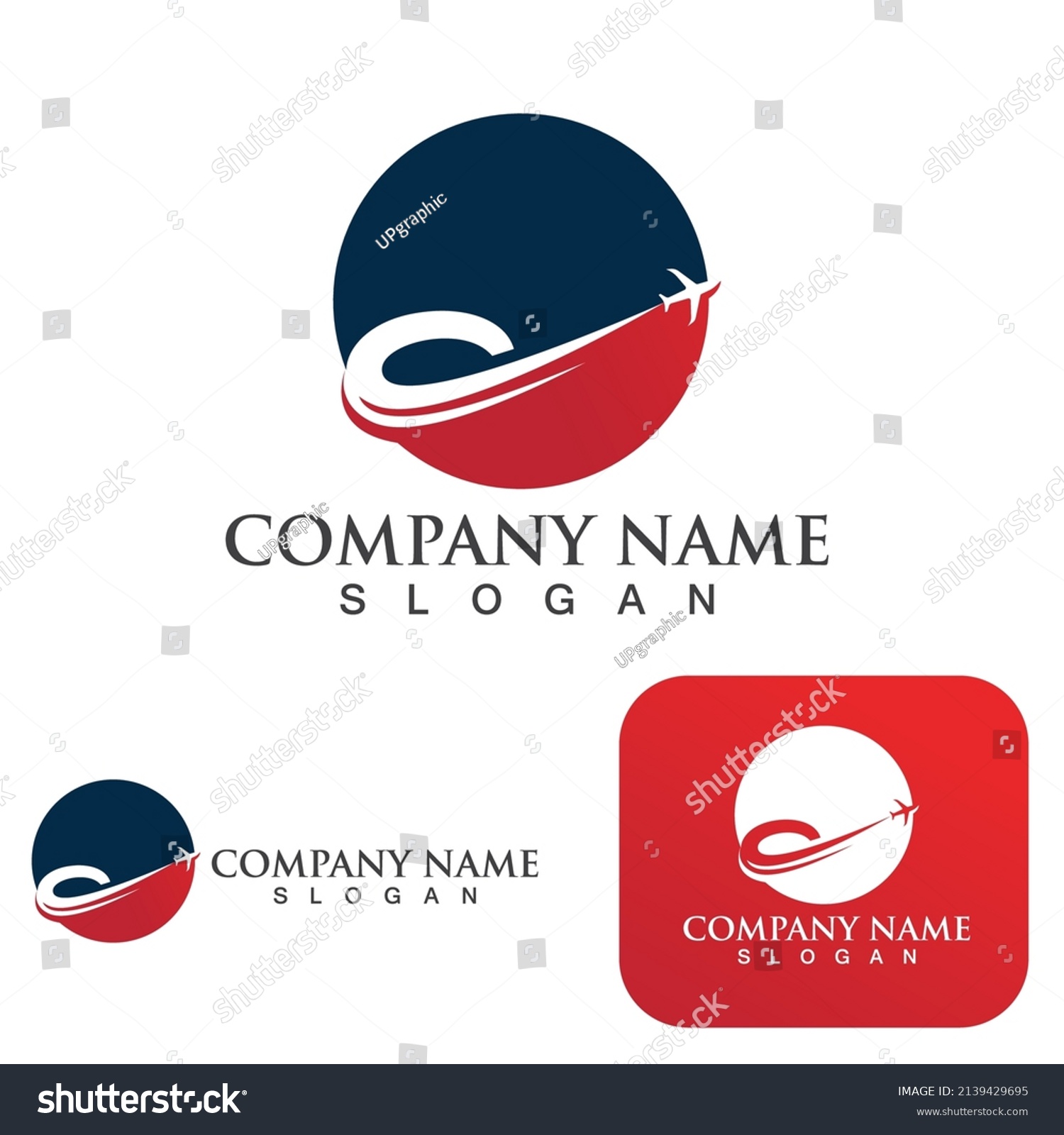 Airplane Flight Logo Icon Template Vector Stock Vector (Royalty Free ...