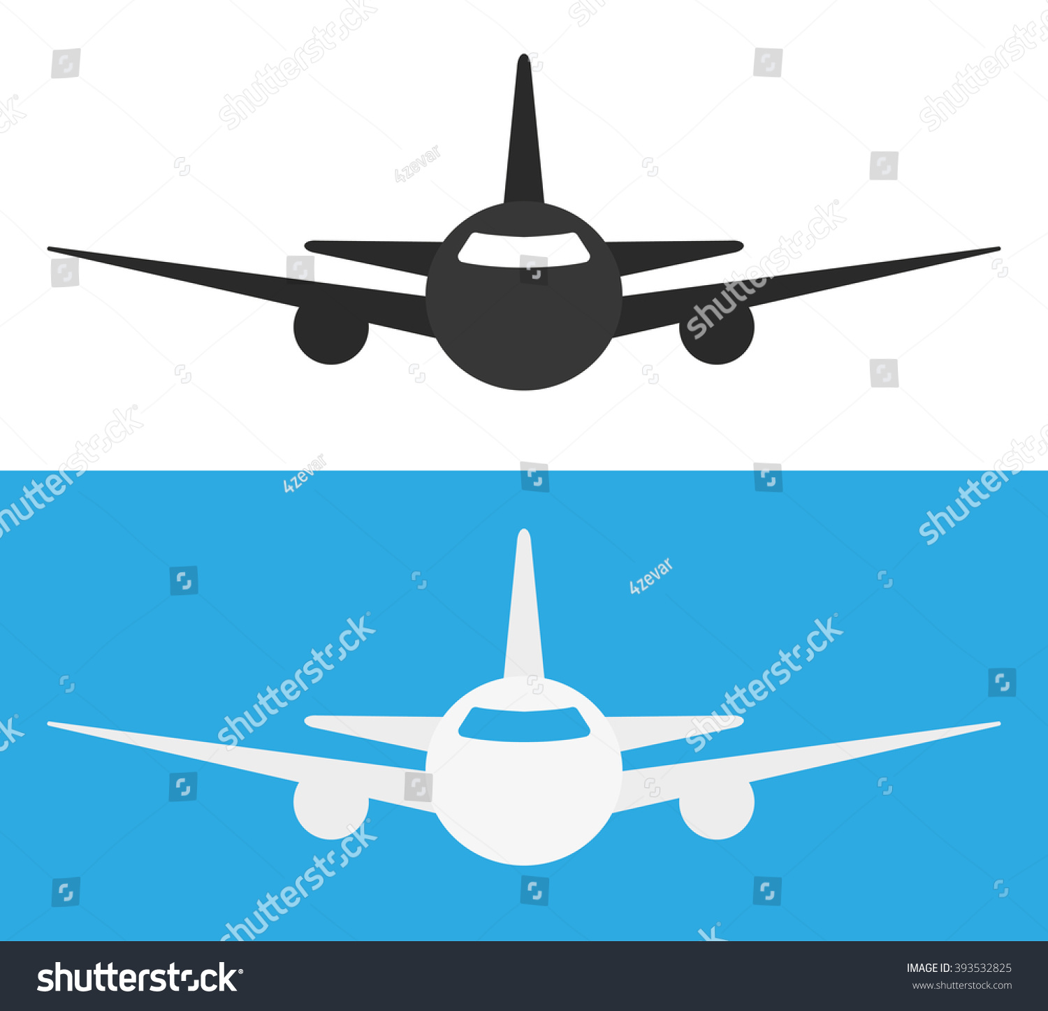 Airplane Icon Black White Icon Airplane Stock Vector 393532825 ...