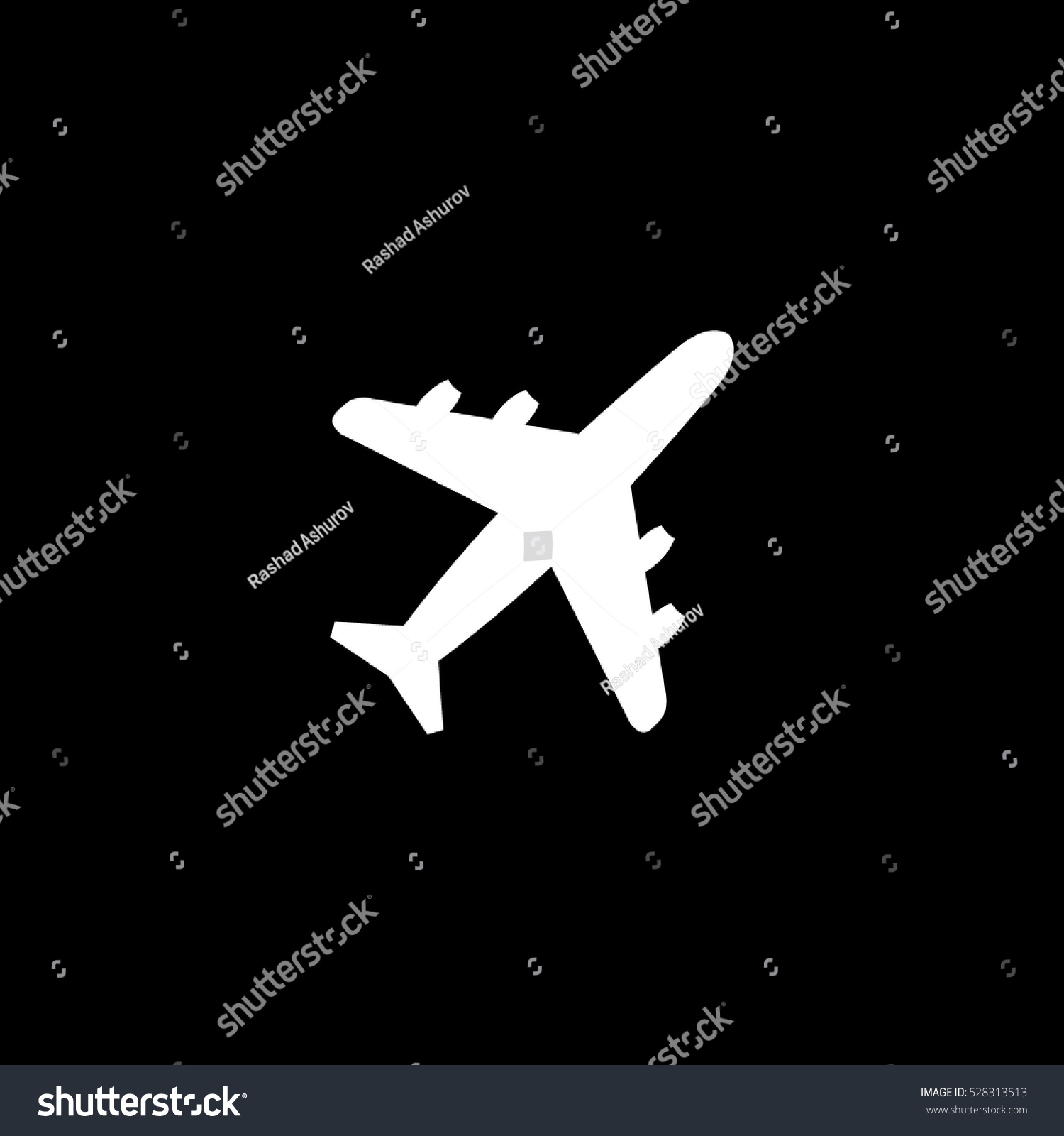 Airplane Icon Isolated White Background Stock Vector (Royalty Free