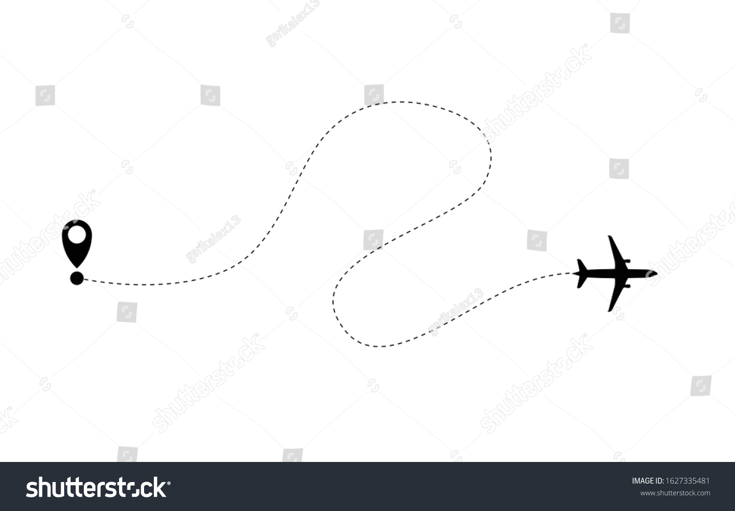 Airplane Line Path Air Plane Flight Stock Vector (Royalty Free ...