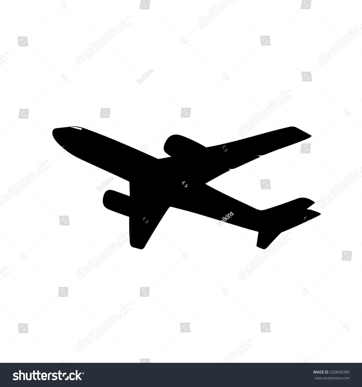 Airplane Silhouette Stock Vector Illustration 320609390 : Shutterstock