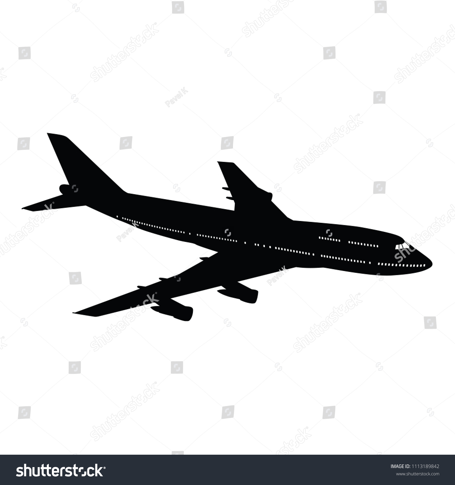 SVG of Airplane silhouette on white background. Vector illustration. svg
