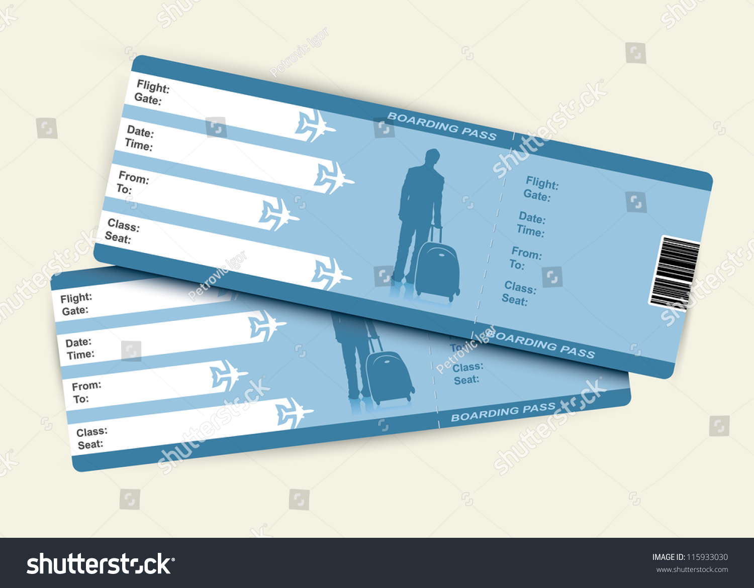 airline tickets code confirmation Tickets Vector Illustration Vector Airplane Stock