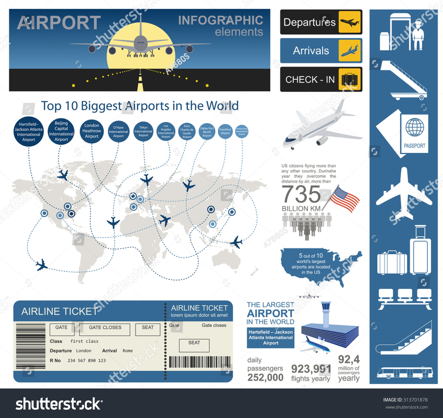 create passport a template Infographic Elements Design Travel Stock Airport Air