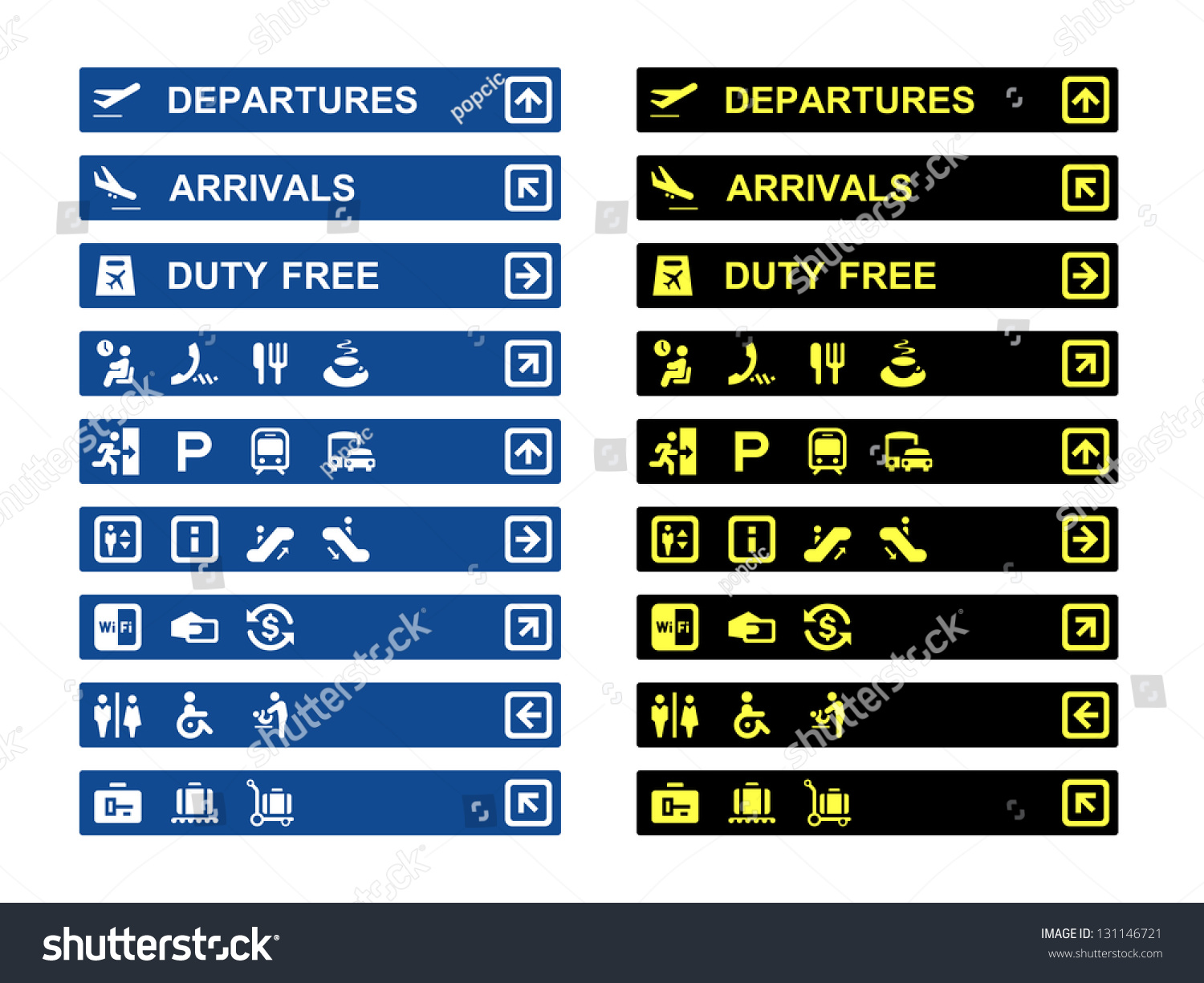 Airport Terminal Banners Symbols Stock Vector 131146721 - Shutterstock