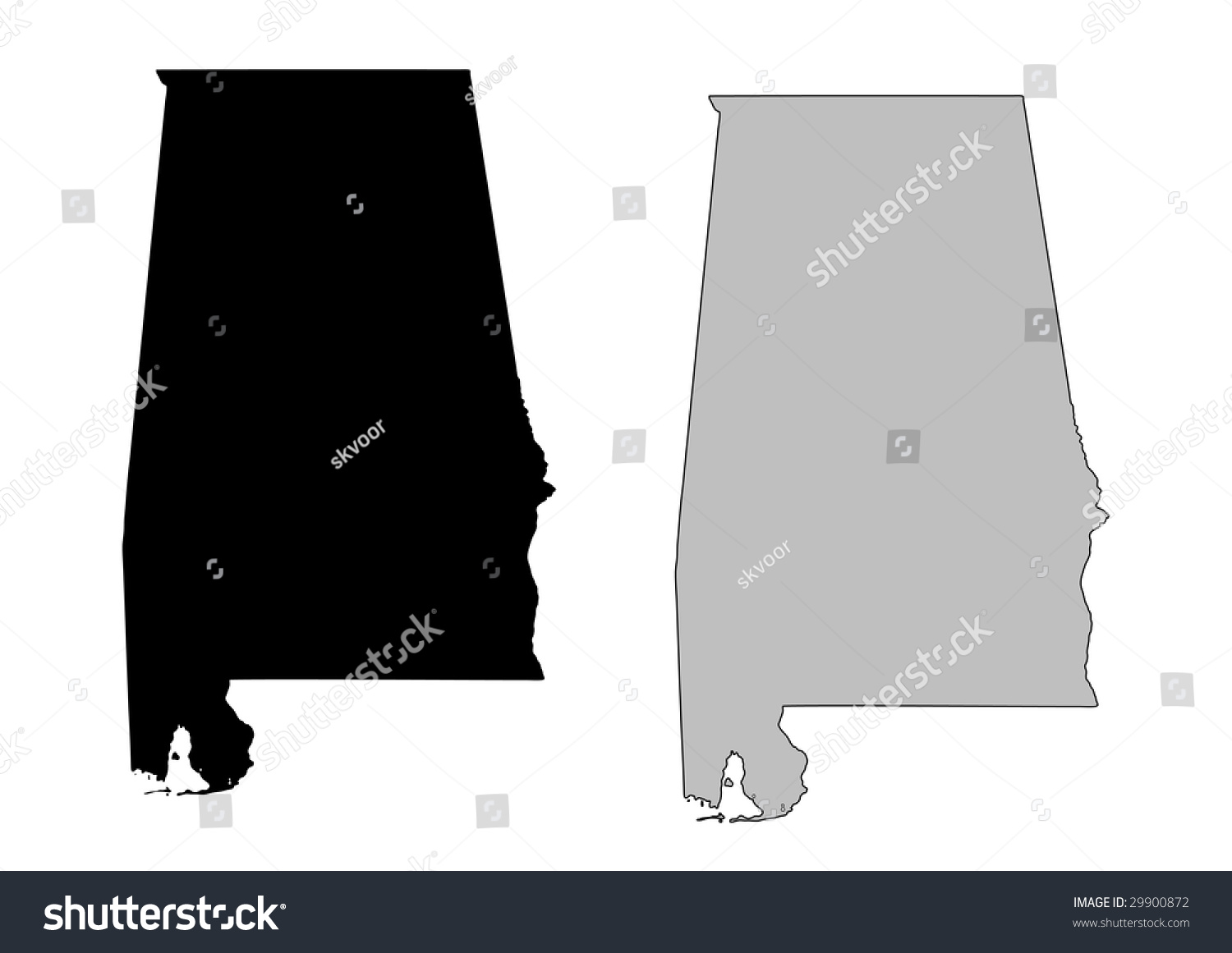 Alabama Map Black White Mercator Projection Stock Vector (Royalty Free ...