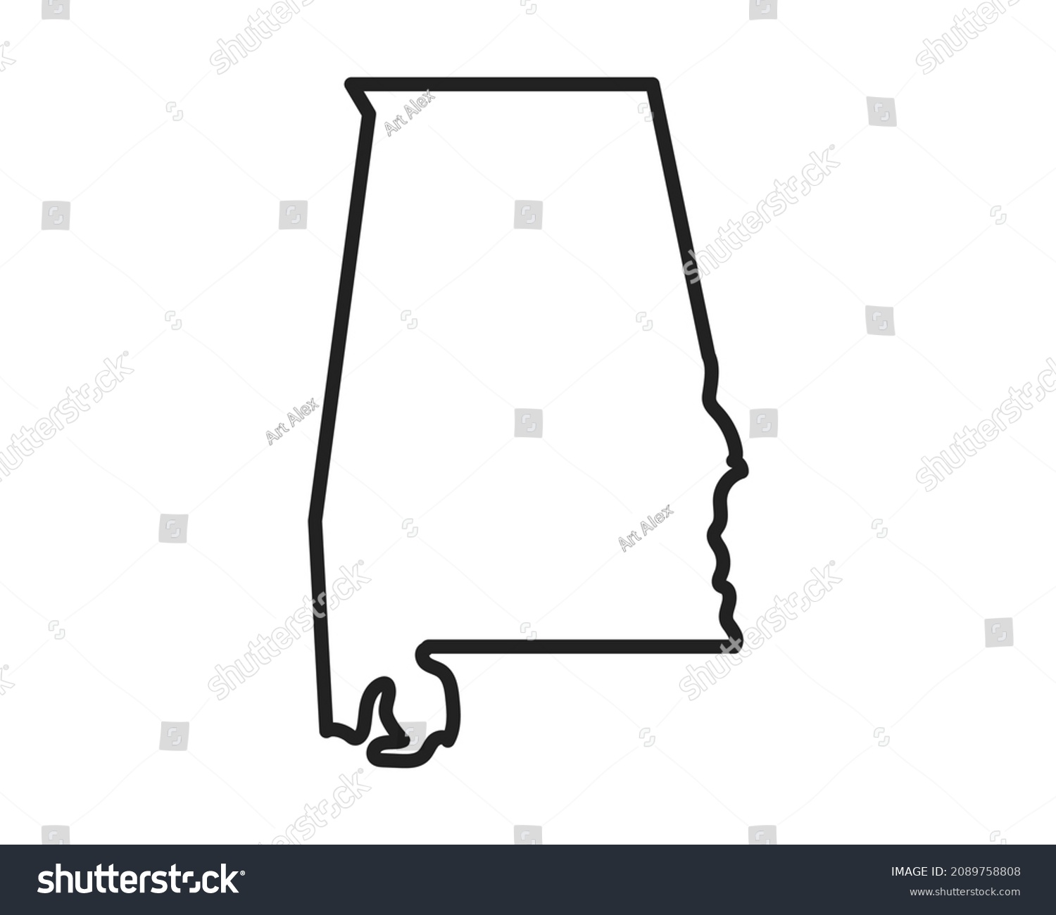 2 708 Alabama Outline Images Stock Photos Vectors Shutterstock   Stock Vector Alabama State Icon Pictogram For Web Page Mobile App Promo Editable Stroke 2089758808 