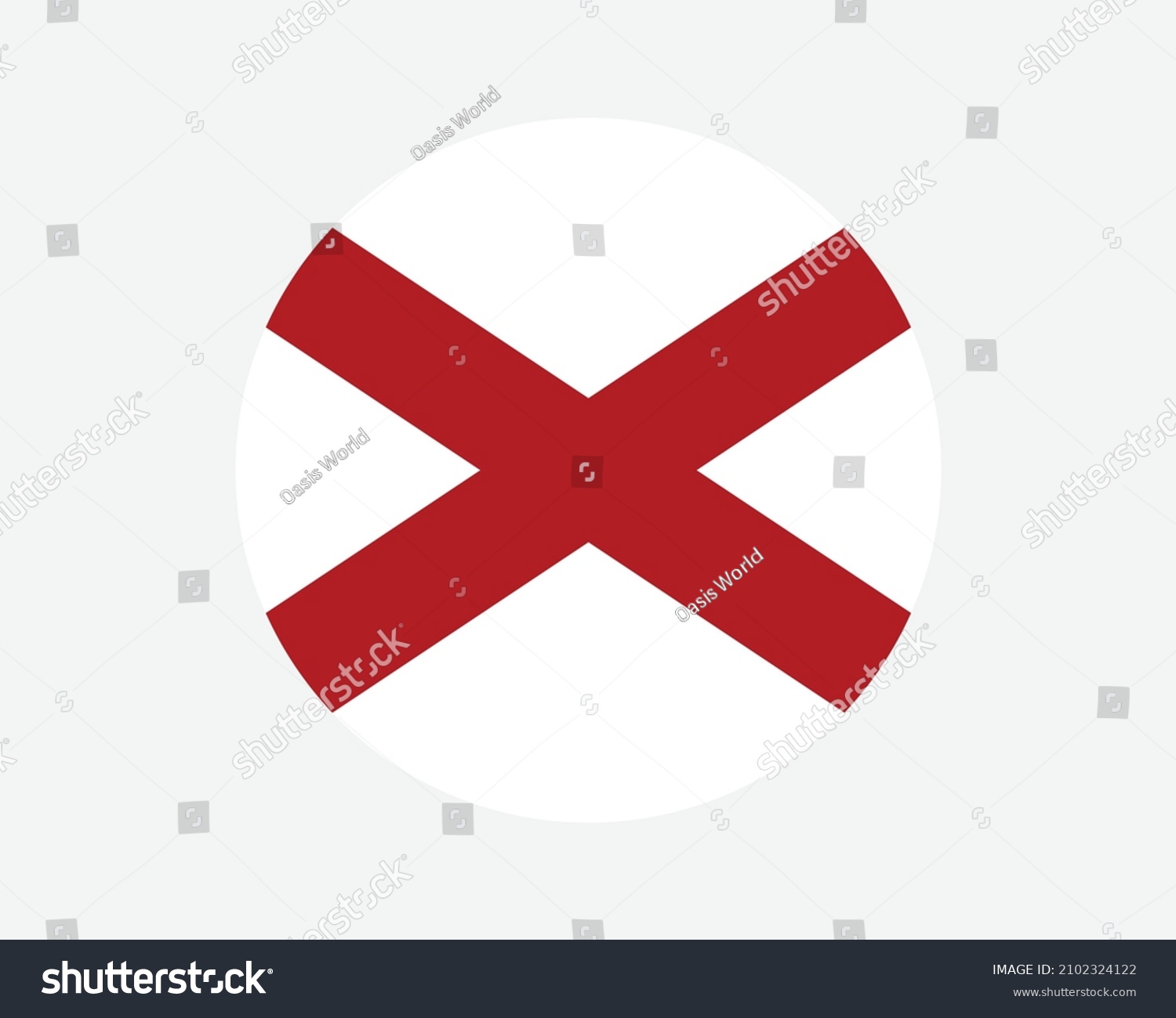 SVG of Alabama USA Round State Flag. AL, US Circle Flag. State of Alabama, United States of America Circular Shape Button Banner. EPS Vector Illustration. svg