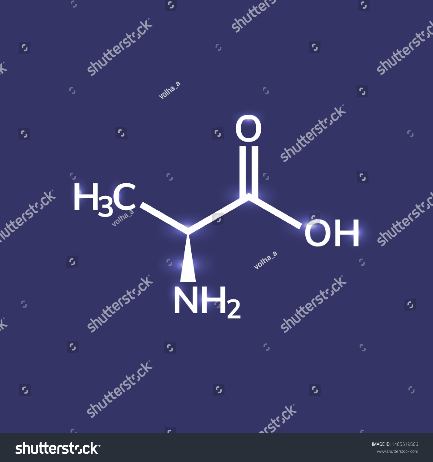 Alanine Ala Amino Acid Chemical Formula Stock Vector Royalty Free 1485519566 3334