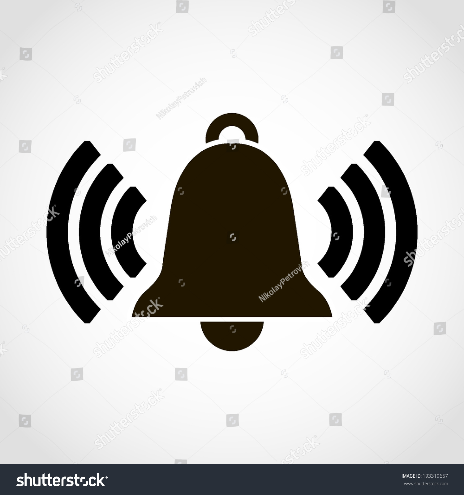 Alarm Bell Icon Isolated On White Stock Vector (Royalty Free) 193319657