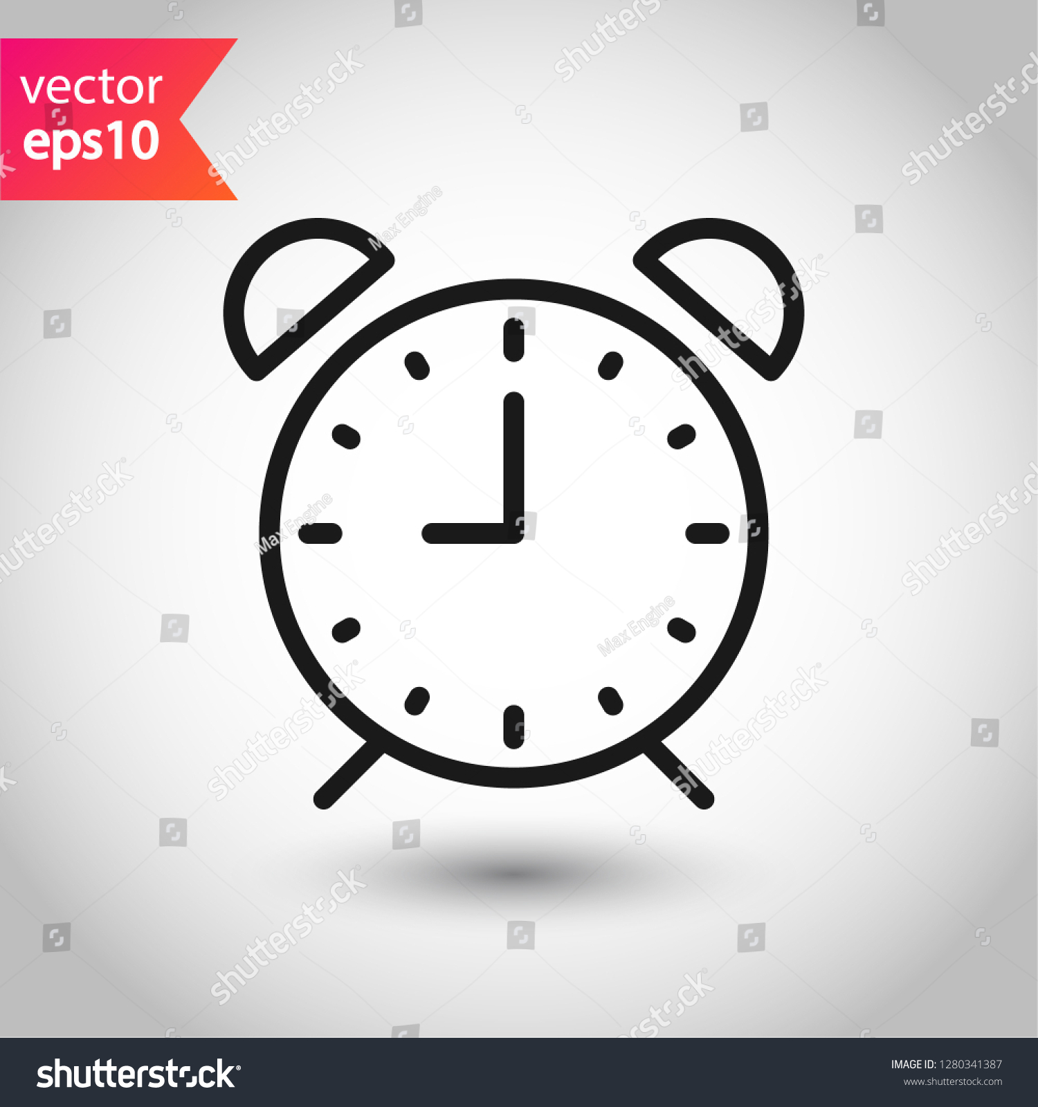 Alarm Clock Icon Time Vector Sign Stock Vector Royalty Free 1280341387