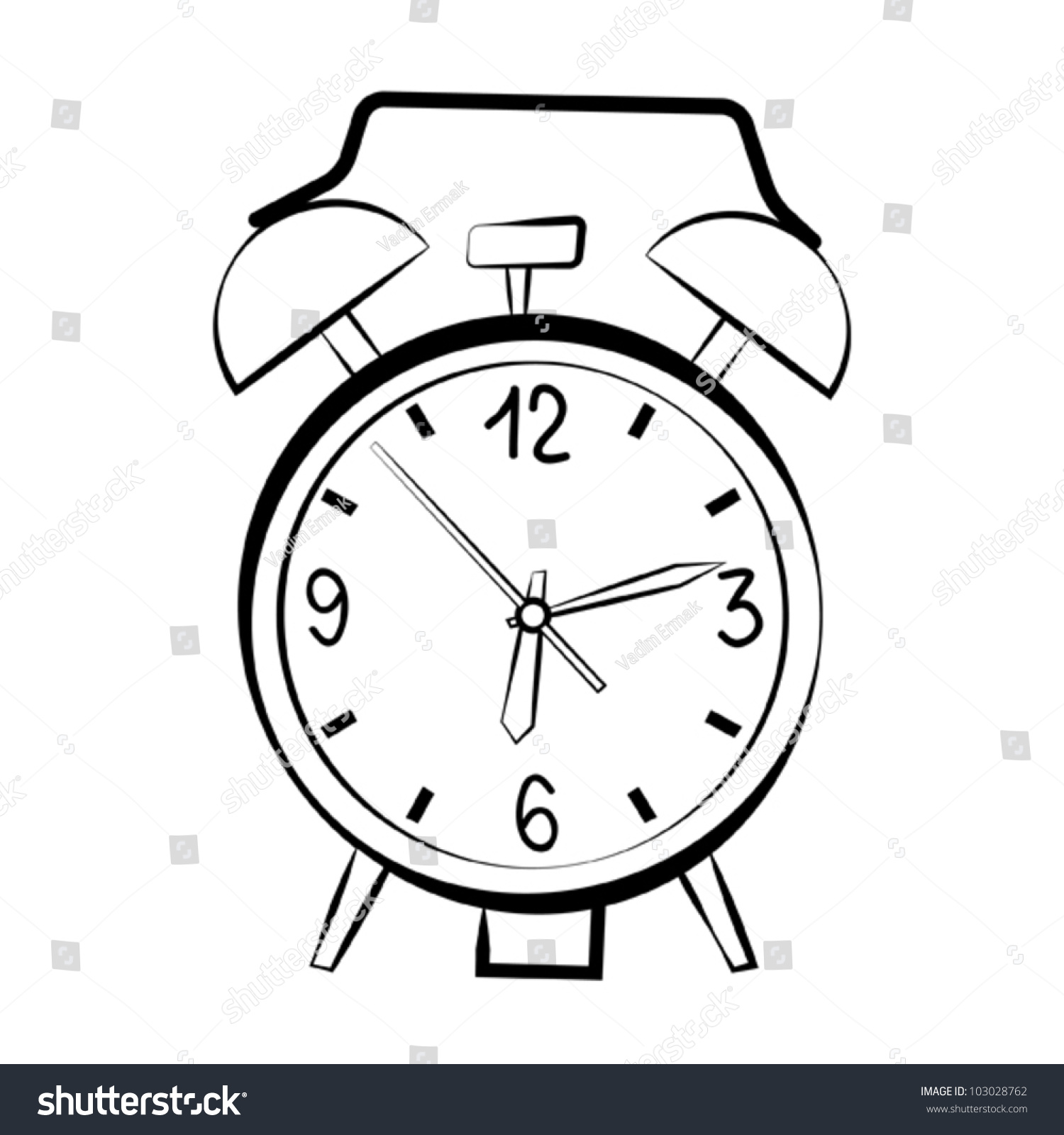 Alarm Clock Sketch Stock Vector (Royalty Free) 103028762