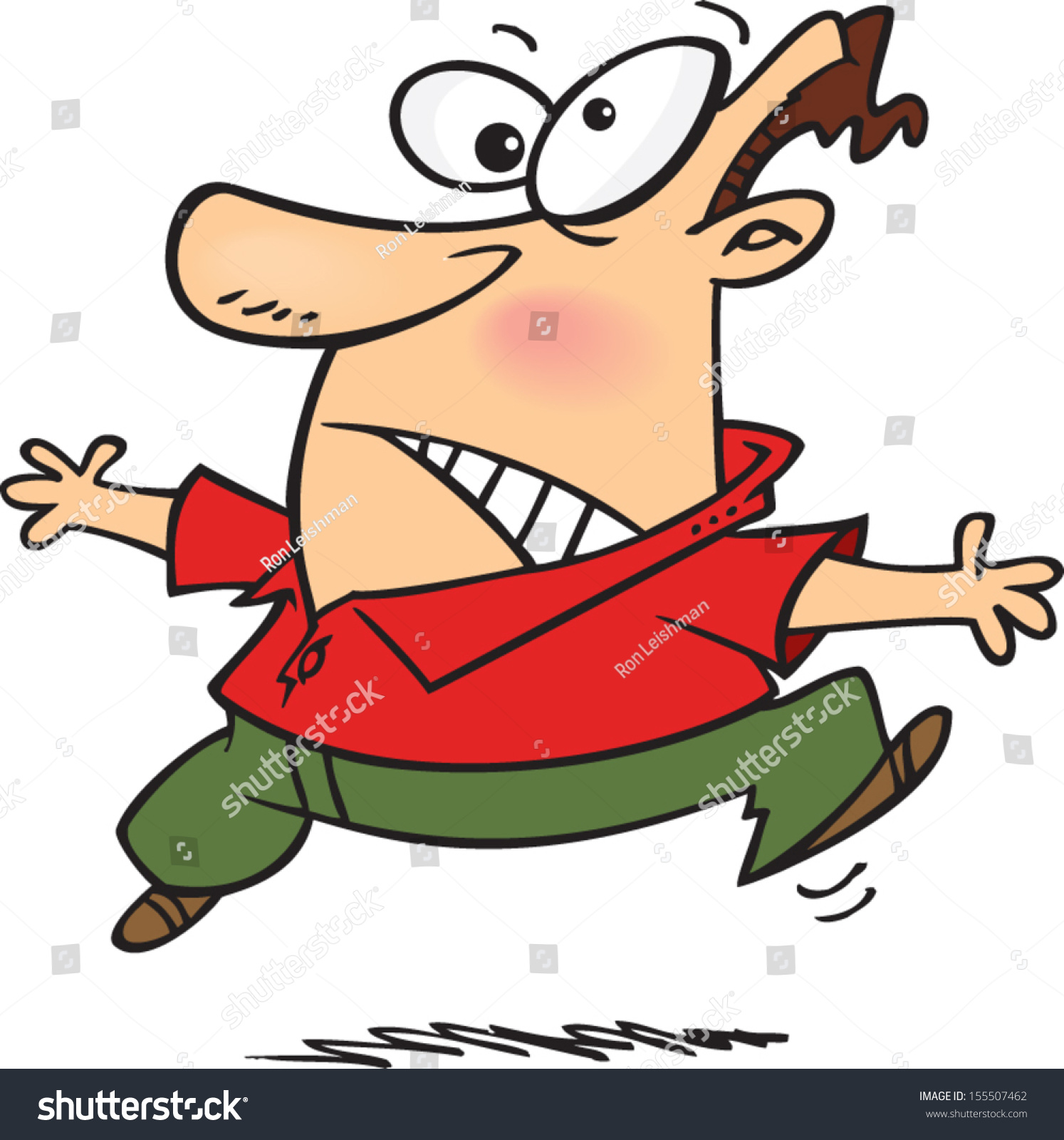 Alarmed Cartoon Man Hopping Around Stock Vector Illustration 155507462 ...