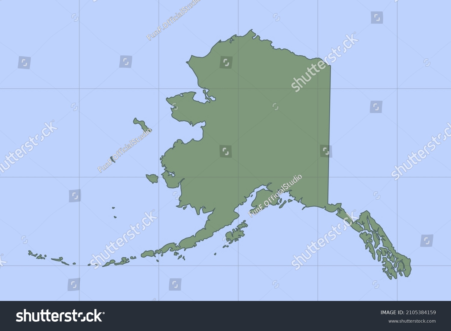 Alaska Map Usa United States America Stock Vector Royalty Free 2105384159 Stock Vector Alaska Map Usa United States Of America Map Vector Template With Green Color On Blue Background 2105384159