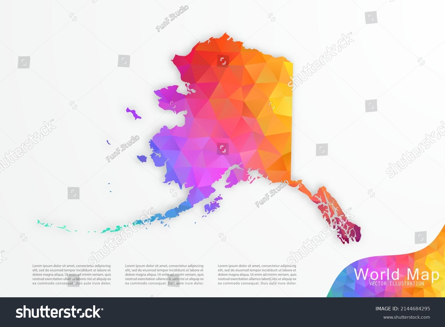 Alaska Map Usa United States America Stock Vector Royalty Free Stock Vector Alaska Map Usa United States Of America Map Vector Template With Polygon Style And Gradient 2144684295