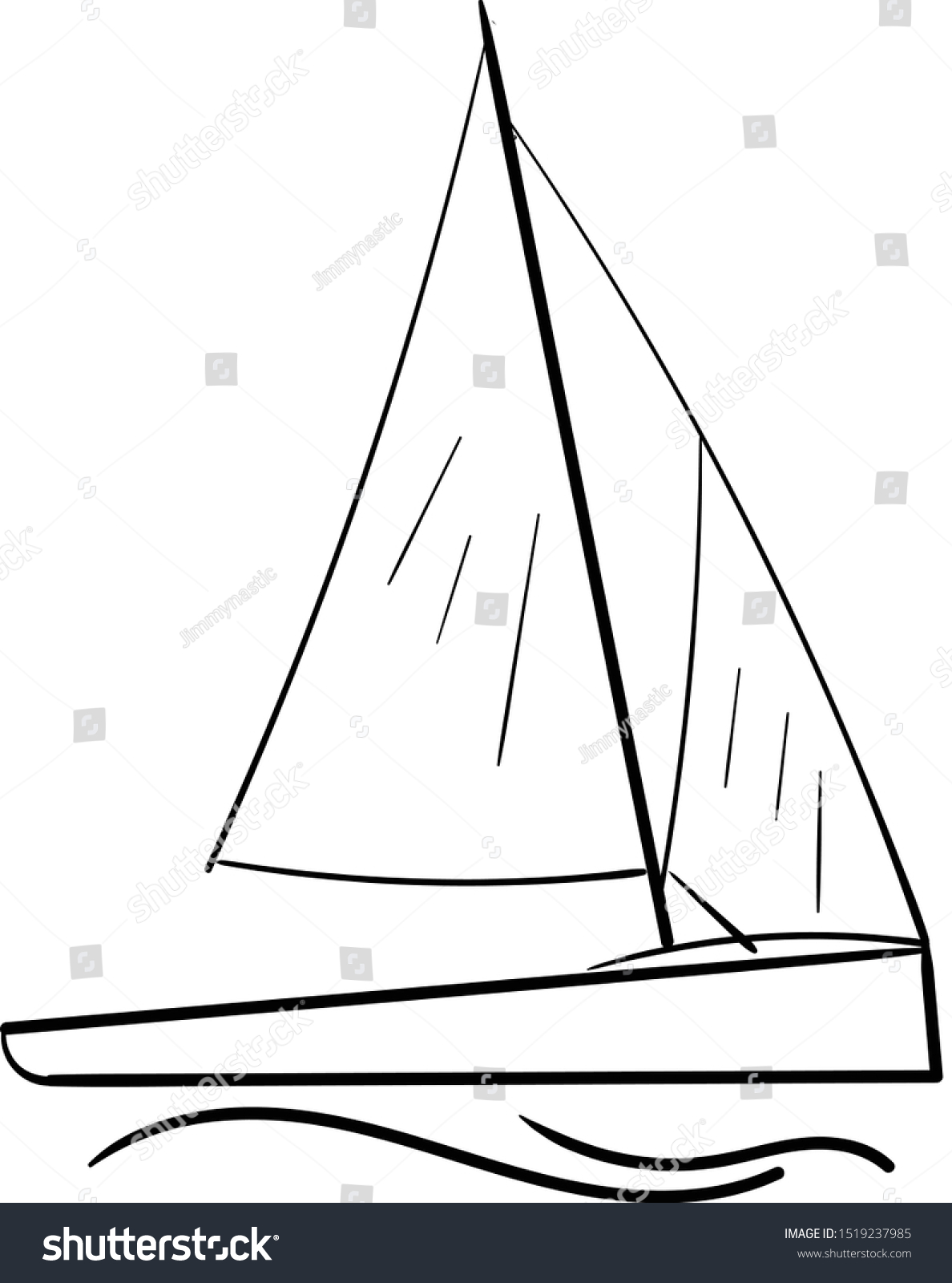 Albacore Sail Boat Line Art Vector Stock Vector (Royalty Free ...