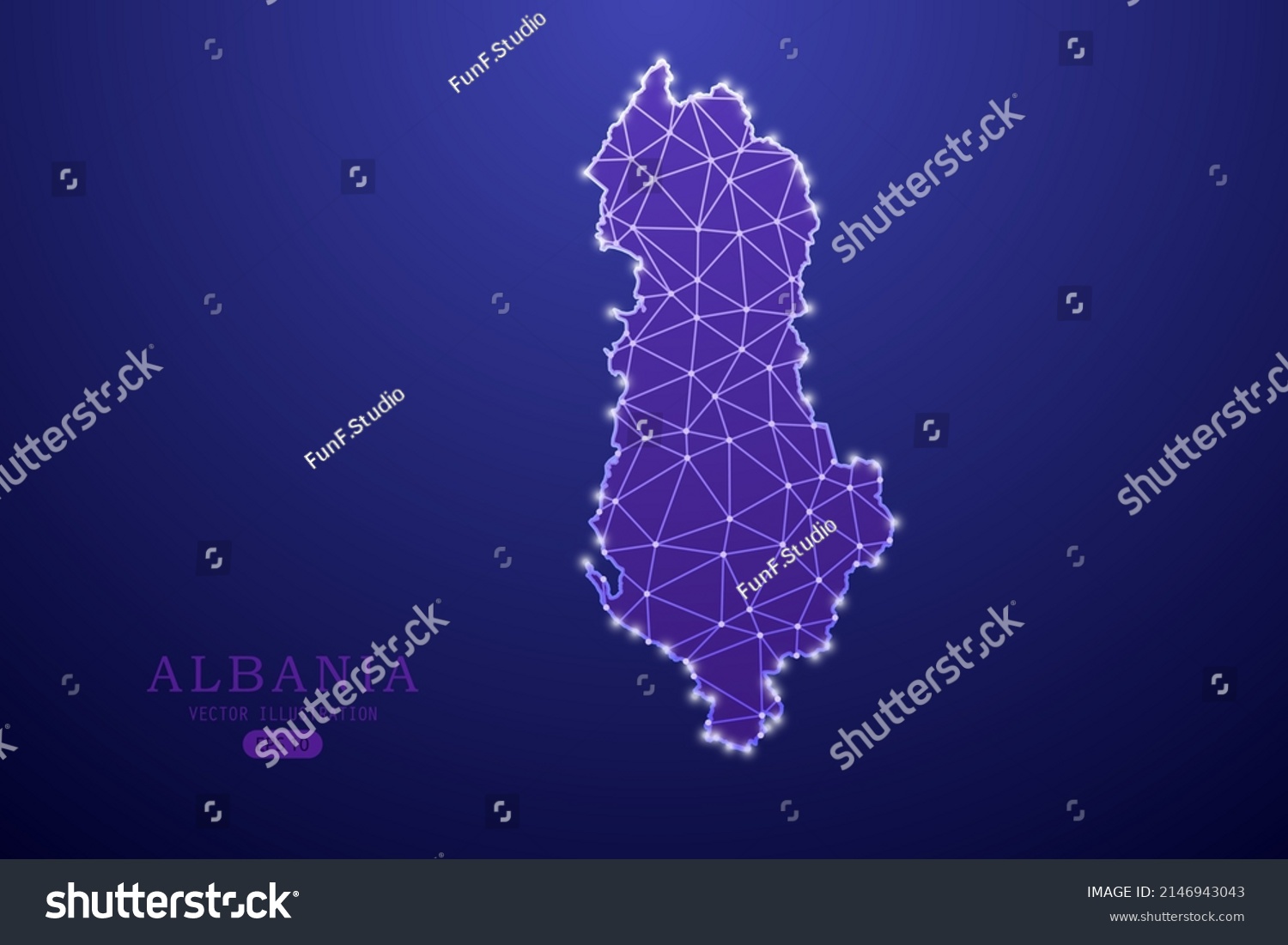 Albania Map World Map International Vector Stock Vector Royalty Free   Stock Vector Albania Map World Map International Vector Template With Purple Mash Line Point Scales And 2146943043 