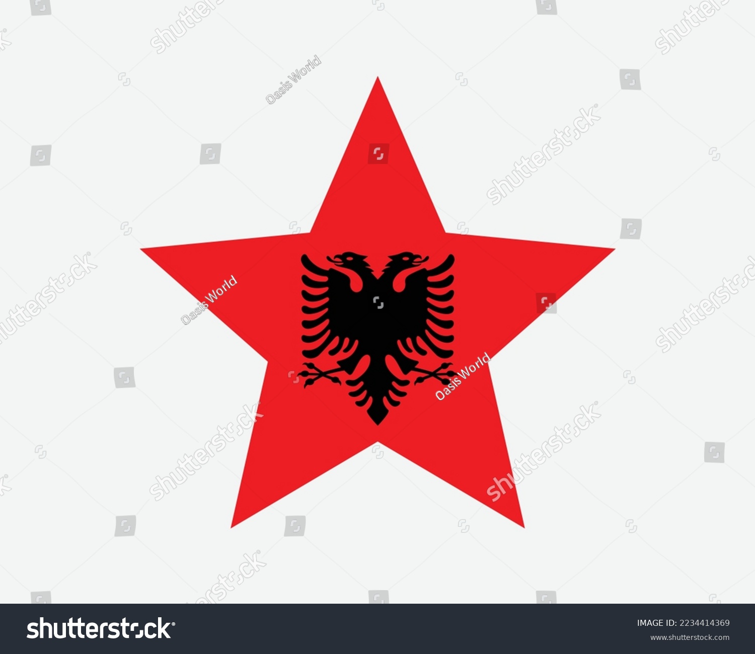 SVG of Albania Star Flag. Albanian Star Shape Flag. Country National Banner Icon Symbol Vector 2D Flat Artwork Graphic Illustration svg