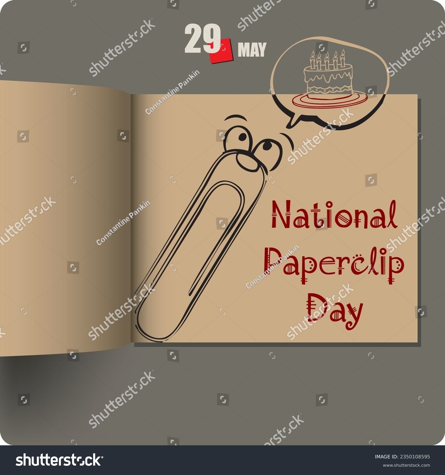 SVG of Album spread with a date in may - National Paperclip Day svg